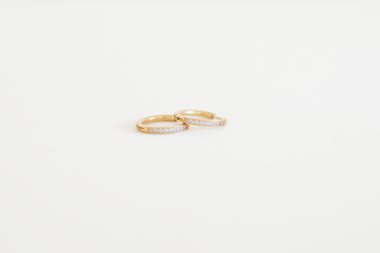 Kaitie Gold Huggies with CZ Diamonds