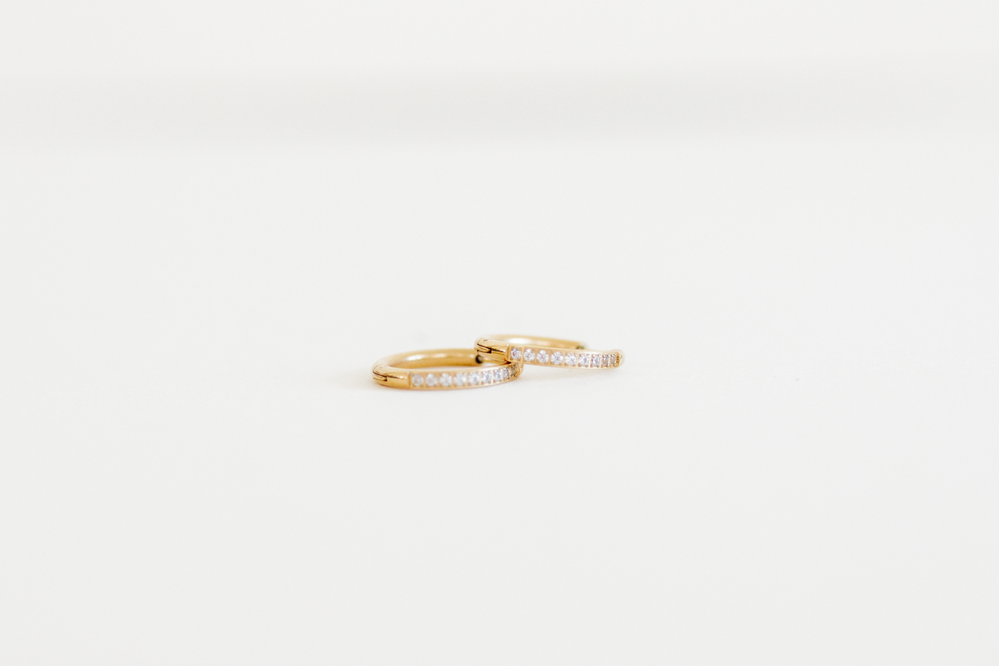 Kaitie Gold Huggies with CZ Diamonds