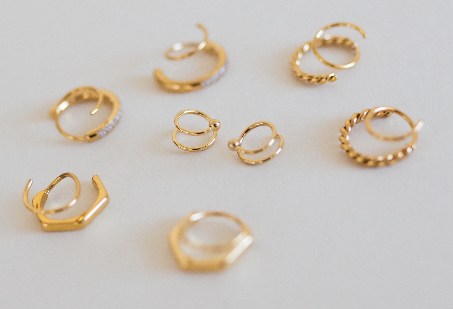 Kaitie Gold Huggies with CZ Diamonds