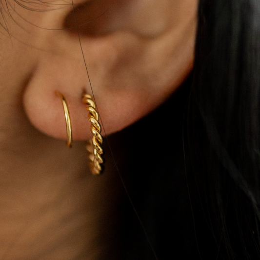 Feenix Gold Twist Huggie Earrings